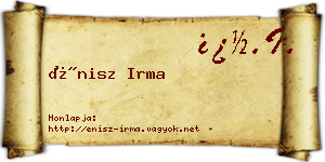 Énisz Irma névjegykártya